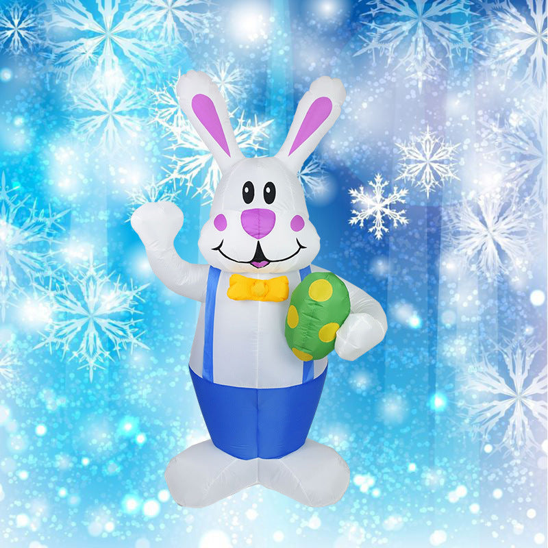 Easter Inflatable Bunny With LED Light Airblown Bunny Easter Decoration