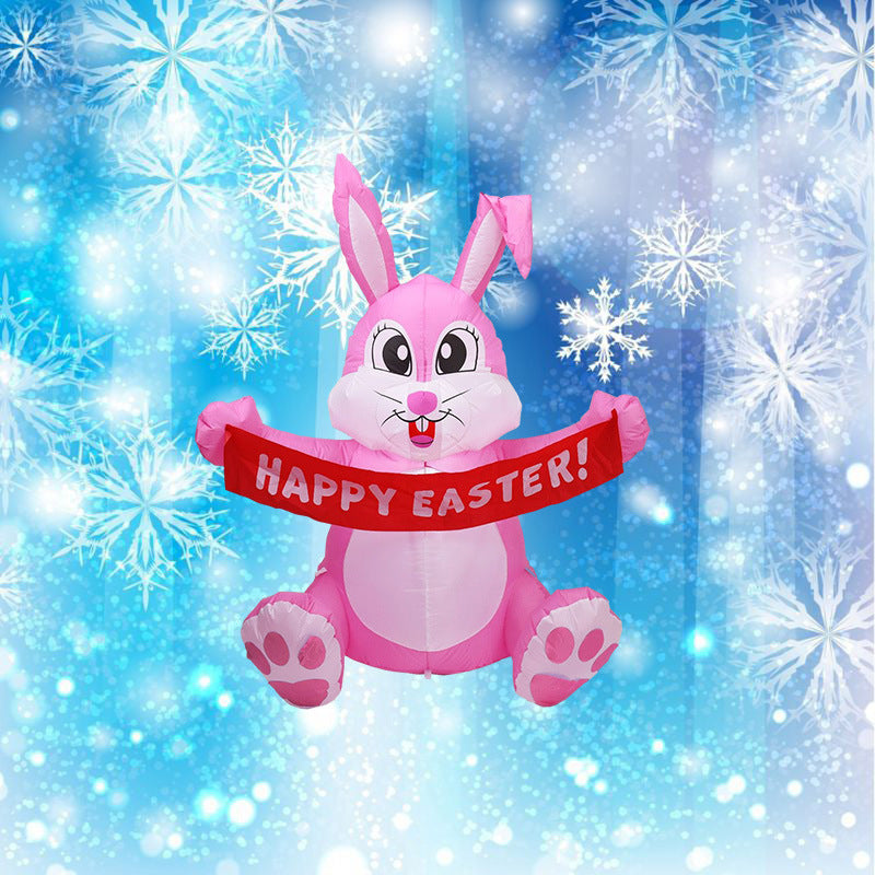 Easter Inflatable Bunny With LED Light Airblown Bunny Easter Decoration