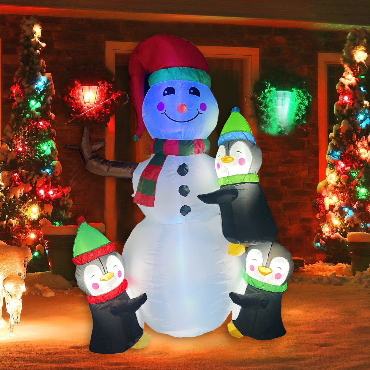 Inflatable Christmas Snowman LED Luminous Ornaments Holiday Decorations