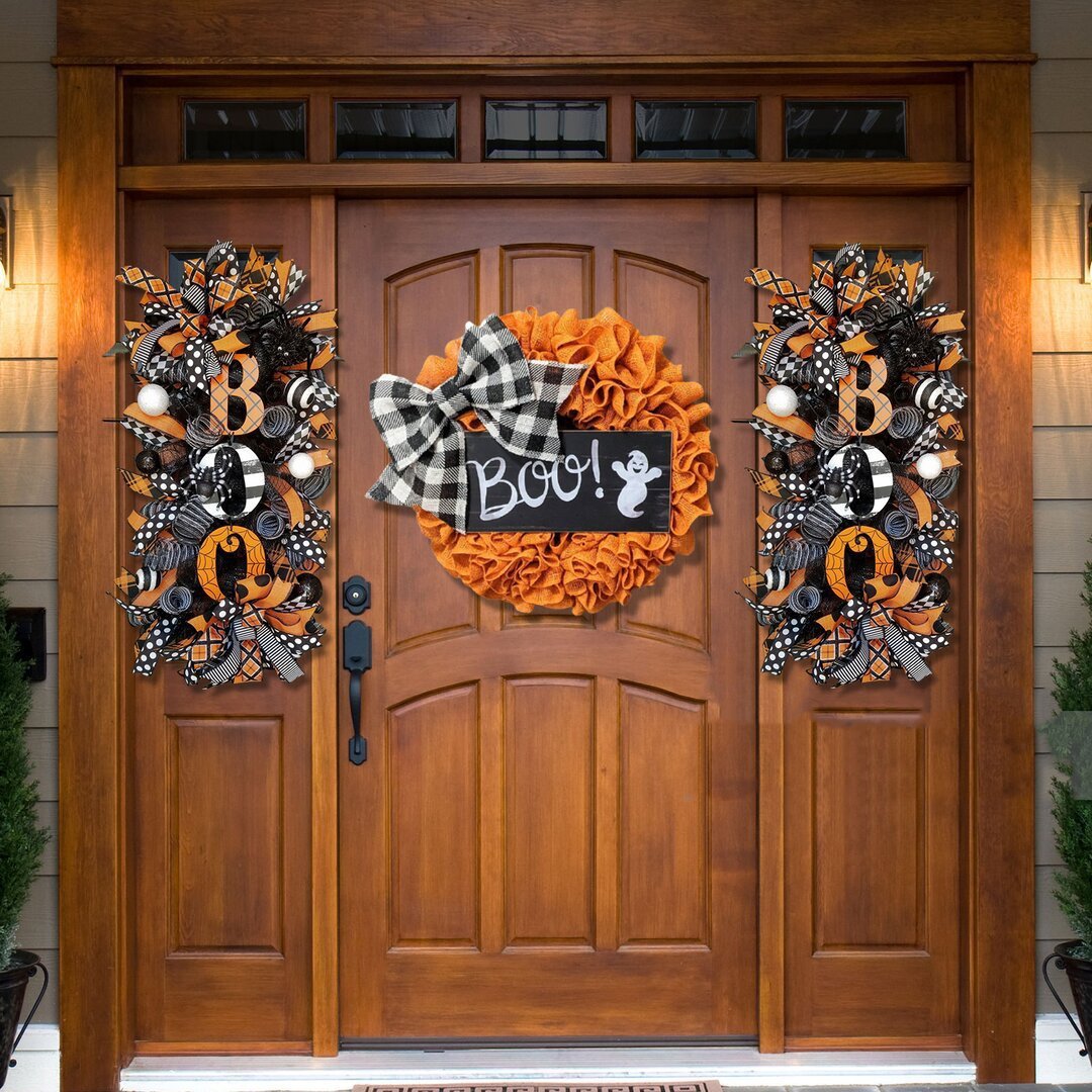 Halloween Front Entrance Scary Pumpkin Alphabet Garland