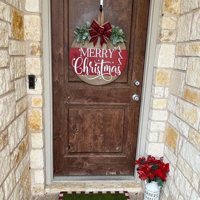 Cross-border Christmas Wooden Board Garland Doorplate Decorations