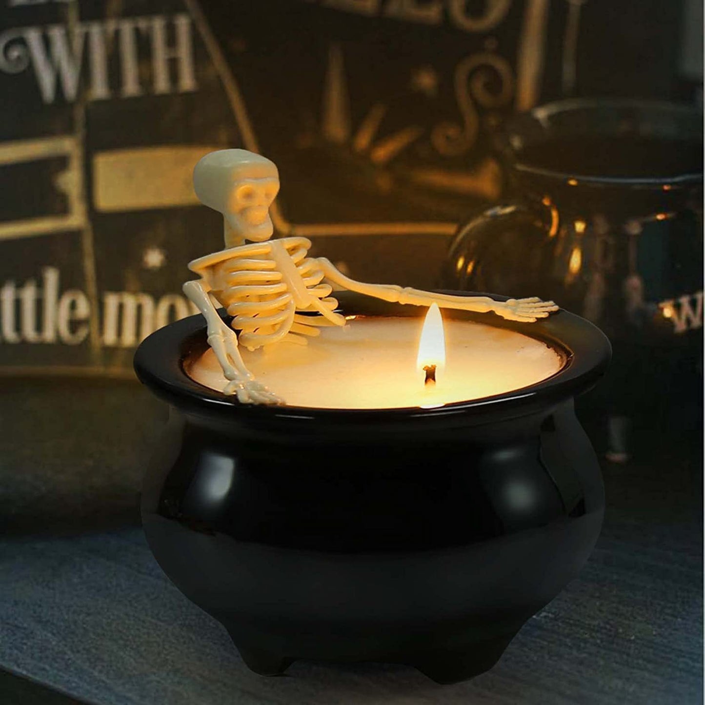 Halloween Fluorescent Skull Candle Gothic Craft Ornaments